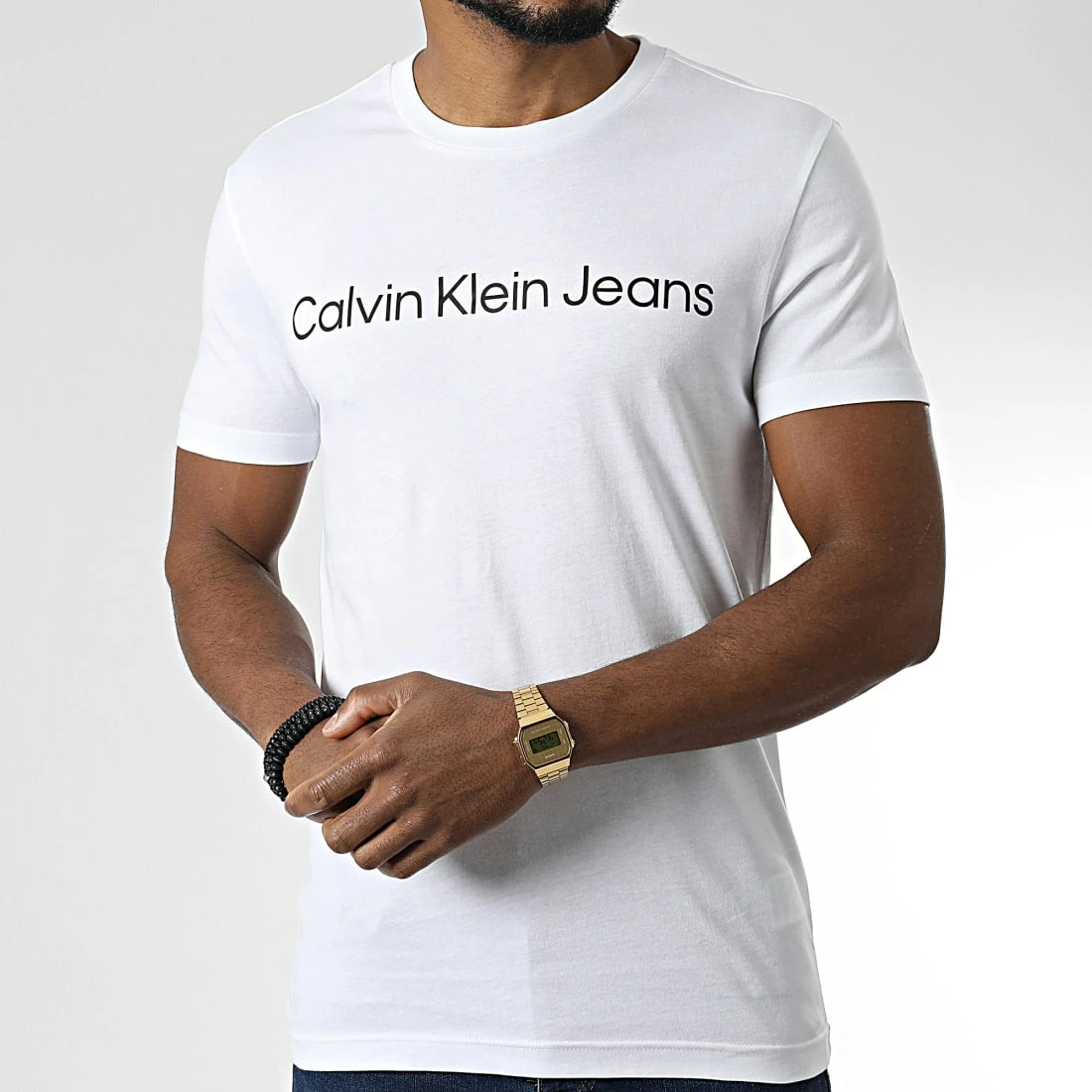 Meilleure vente 😍 Tee 👚 Shirt Institutional 2552 Blanc de Calvin Klein 🛒 3 Meilleure vente 😍 Tee 👚 Shirt Institutional 2552 Blanc de Calvin Klein 🛒 – Image 3