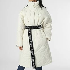 Offres 👍 Doudoune Longue Femme 0334 Beige de Calvin Klein 👍