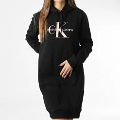 Acheter ✔️ Robe Sweat Capuche Femme 9950 Noir de Calvin Klein ⌛ -Calvin Klein Soldes Magasin calvin klein 346358 J20J219950 BEH 20221117T095758 03