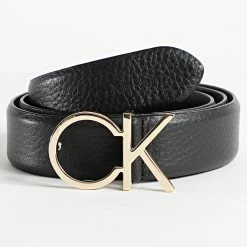 Meilleure affaire 😉 Ceinture Femme Re-Lock CK Logo 0413 Noir de Calvin Klein ⭐