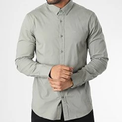 Sortie 😉 Chemise Manches Longues Stretch Poplin 0856 Gris Souris de Calvin Klein 😍 -Calvin Klein Soldes Magasin calvin klein 347045 K10K110856 CHH 20221110T150859 03