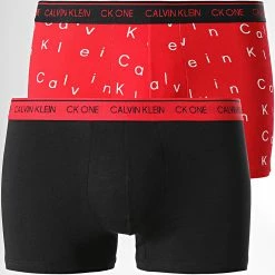 Acheter ❤️ Lot De 2 Boxers NB2670A Noir Rouge de Calvin Klein 🛒