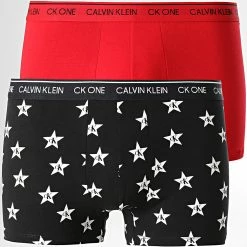 Acheter 🌟 Lot De 2 Boxers NB2670A Noir Rouge de Calvin Klein 🌟