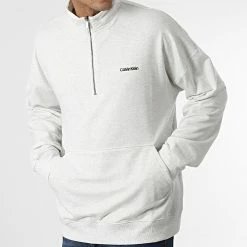 Meilleure vente 🤩 Sweat Col Zippé NM2299E Beige Clair Chiné de Calvin Klein 🛒 6 Meilleure vente 🤩 Sweat Col Zippé NM2299E Beige Clair Chiné de Calvin Klein 🛒 -Calvin Klein Soldes Magasin calvin klein 347304 NM2299E P74 20221114T125226 03