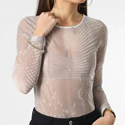 Promo ⌛ Body Femme All Over Print Mesh 0537 Gris de Calvin Klein ❤️ -Calvin Klein Soldes Magasin calvin klein 347423 J20J220537 0IM 20221118T160834 03