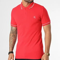 Top 10 🌟 Polo Manches Courtes Tipping Slim 5603 Rouge de Calvin Klein ⭐ -Calvin Klein Soldes Magasin calvin klein 347668 J30J315603 XL6 20221118T150448 03