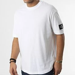 Offres 😀 Tee 👕 Shirt Oversize 1609 Blanc de Calvin Klein ❤️