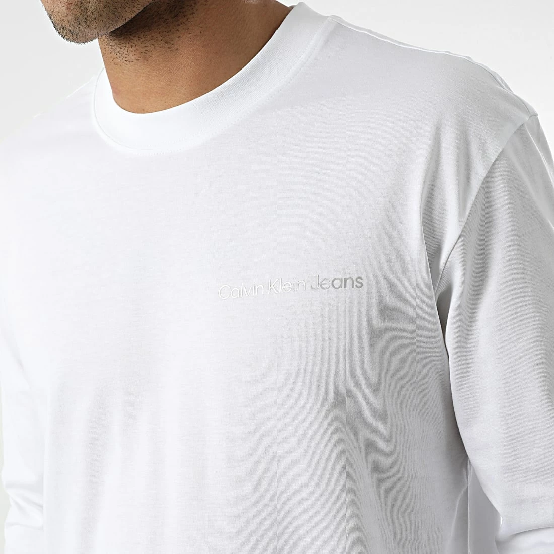 Meilleure vente 🎁 Tee 👕 Shirt 2512 Blanc Argenté de Calvin Klein 👍 2 Meilleure vente 🎁 Tee 👕 Shirt 2512 Blanc Argenté de Calvin Klein 👍 – Image 2