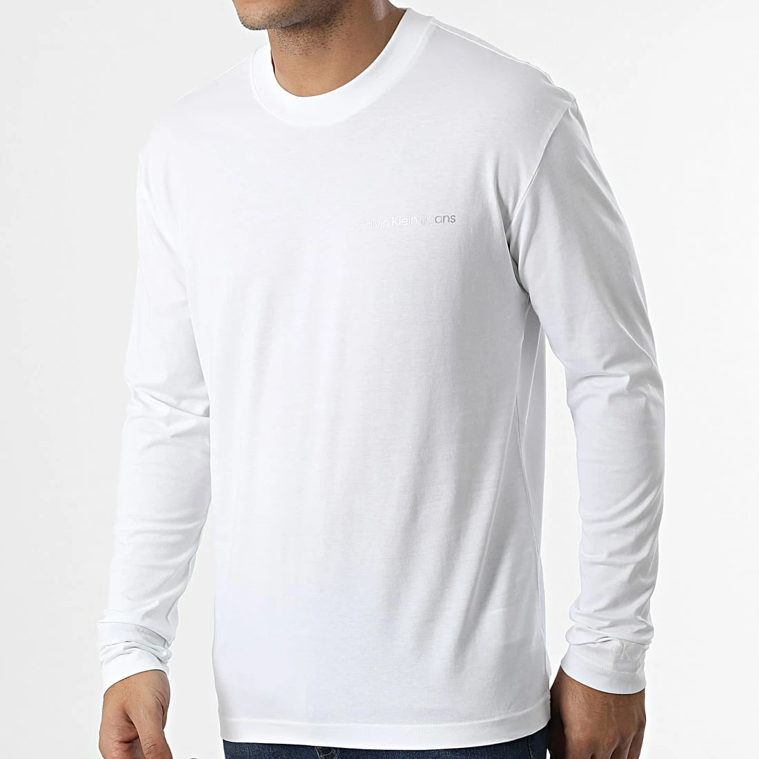 Meilleure vente 🎁 Tee 👕 Shirt 2512 Blanc Argenté de Calvin Klein 👍 3 Meilleure vente 🎁 Tee 👕 Shirt 2512 Blanc Argenté de Calvin Klein 👍 – Image 3