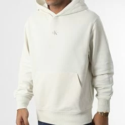 Top 10 👍 Sweat Capuche Micro Monologo 2535 Beige de Calvin Klein 👍