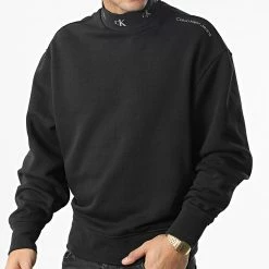 Promo ✔️ Sweat Col Cheminée 2538 Noir de Calvin Klein ⭐ -Calvin Klein Soldes Magasin calvin klein 347774 J30J322538 BEH 20221114T141115 03